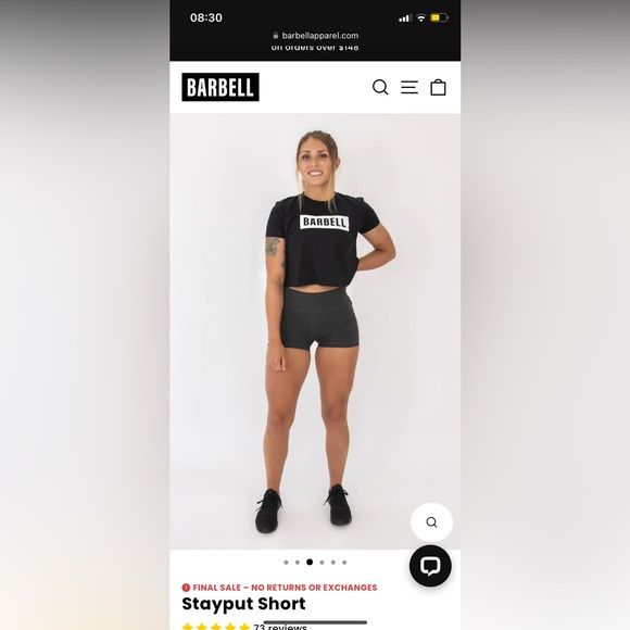 BARBELL Apparel women’s stay put short Size M - Picture 1 of 3